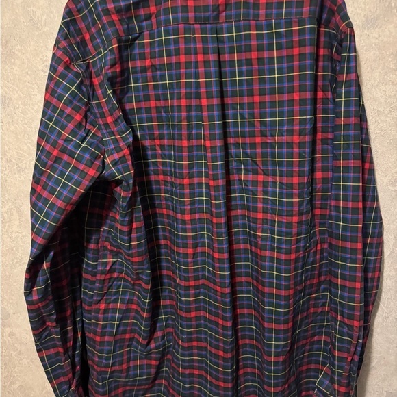 L.L Bean Men's Wrinkle-Free Button Shirt Plaid Red Blue - Picture 4 of 5